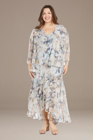 Picture of Floral Chiffon Sheath Dress with Matching Jacket