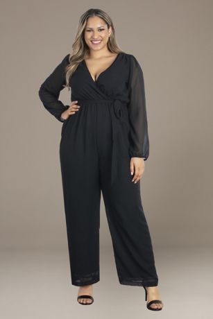 Picture of Plus Size Celina Chiffon Long Sleeve Jumpsuit