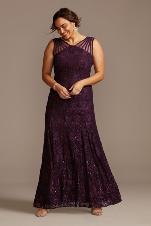 purple plus size dresses for weddings