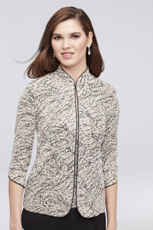 Picture of Glitter Tank and Jacket Two-Piece Set with Piping