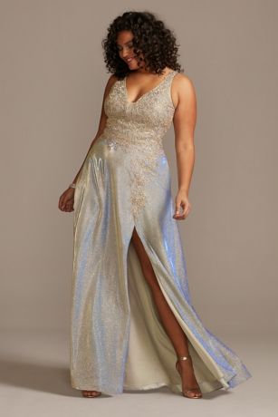 plus size holographic dress