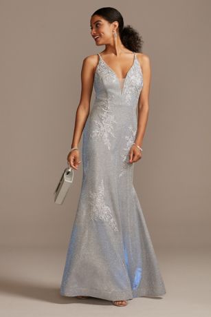 light blue metallic dress