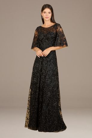 Picture of Lara Embroidered Cape Sleeve Dress