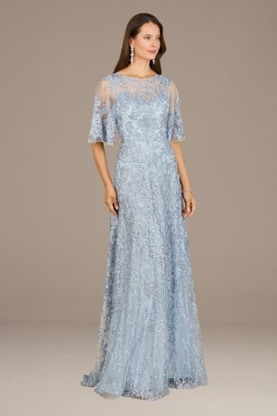 Picture of Lara Embroidered Cape Sleeve Dress