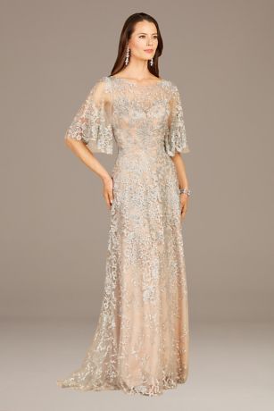 Picture of Lara Embroidered Cape Sleeve Dress
