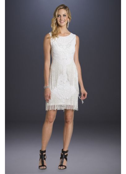 Lara Adelaide  Beaded Fringe Short Wedding  Dress  David s  Lara Adelaide  Beaded Fringe Short Wedding  Dress  David s