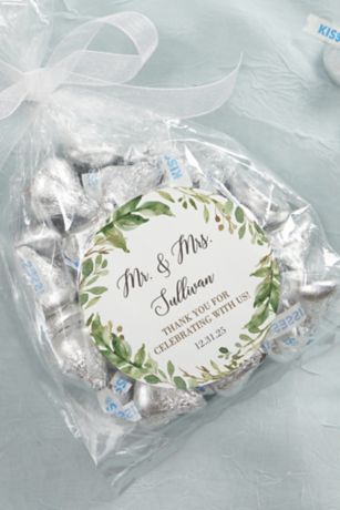 Picture of Laurels of Love Personalized Wedding Favor Sticker