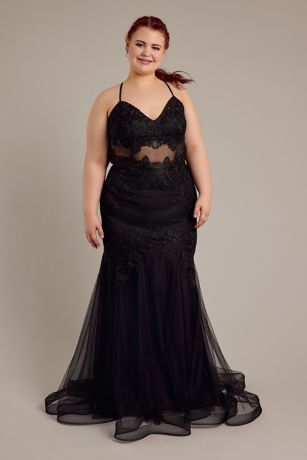 Illusion Bodice Mermaid Dress