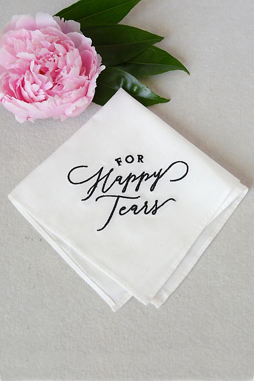 Style Me Pretty For Happy Tears Embroidered Handkerchief