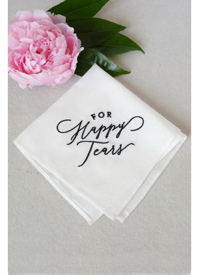 For Happy Tears Embroidered Handkerchief - A perfect gift for anyone on the wedding