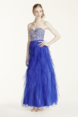 david's bridal royal blue prom dress