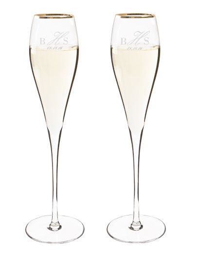 Personalized Rimmed Champagne Flutes Set Of 2 David S Bridal