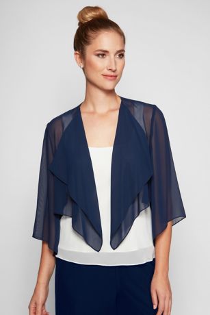Picture of Open-Front Short Chiffon Bolero with Hanky Hem
