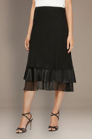 Chiffon Midi A-Line Skirt with Picot Trim | David's Bridal