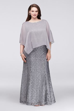 silver gray gown plus size