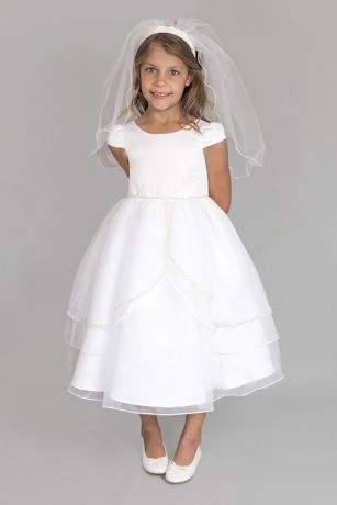 cap sleeve first communion dress