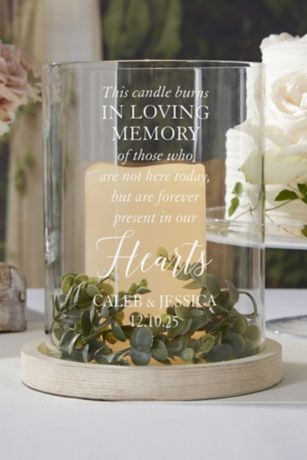 Picture of Wedding Hurricane with Whitewashed Wood Base