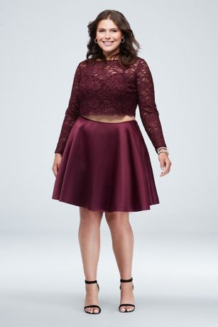 plus size crop top and skirt set