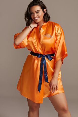 Denver Broncos Crystal Embellished Satin Robe David S Bridal