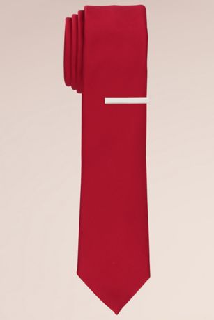 Picture of Sateen Slim Tie and Tie Bar