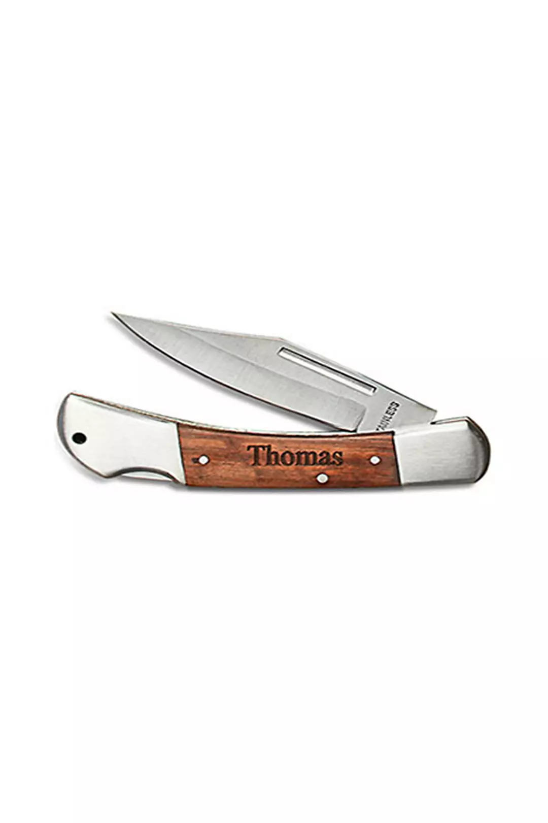 Personalized Wood Locking Pocket Knife Image
