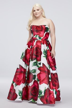 plus size floral gown