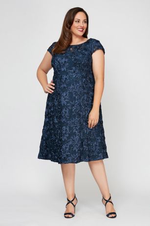 Picture of Short Plus Size A-Line Dress with Cap Sleeves