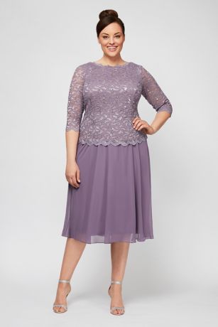 Picture of V-Back Scoopneck Plus Size Dress with 3/4 Sleeves