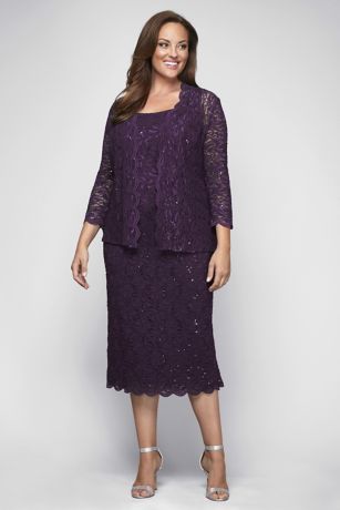 plus size purple dress suits