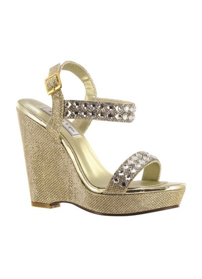 Touch Ups Grey (High Platform Wedges with Crystal Embellishments)