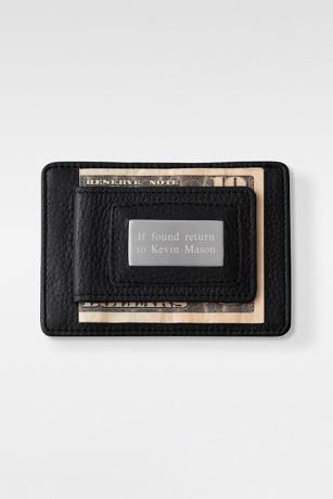 Picture of Engraved Wallet and Money Clip Duo in Black