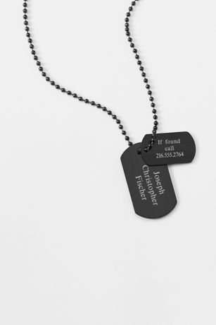 Picture of Engraved Kids Gunmetal Double Dog Tag