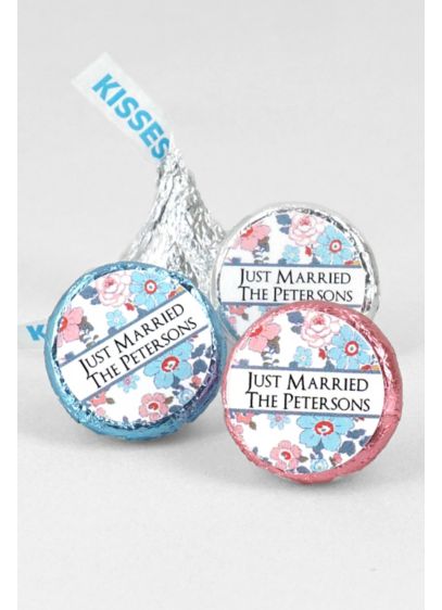 Personalized Floral Pattern Hersheys Kisses - Personalized Hershey's Chocolate Kisses are wedding favors that