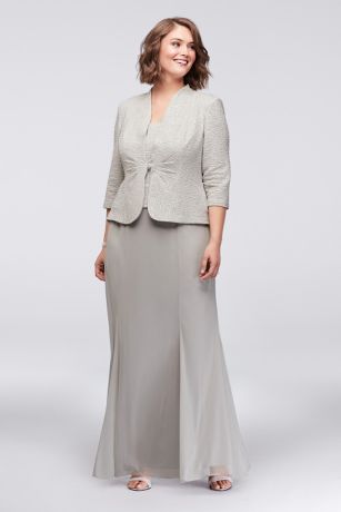 silver gray gown plus size