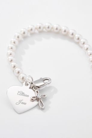 Picture of Engraved Baptism Sterling Silver Beaded Bracelet