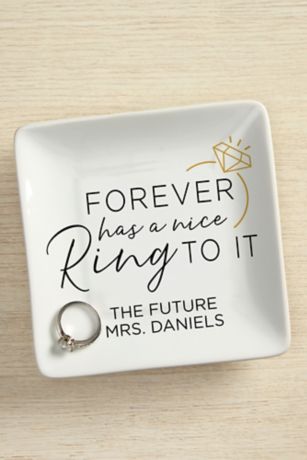 Picture of Were Engaged Personalized Ring Dish