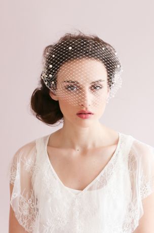 david's bridal birdcage veil