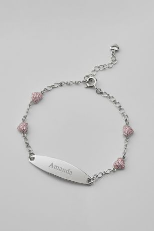 Picture of Engraved Sterling Silver Heart ID Bracelet