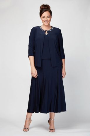 Matte Jersey Plus Size Jacket Dress 