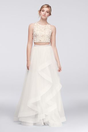 crop top wedding dress davids bridal