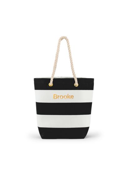 Personalized Bliss Striped Tote - Stylish and practical, the Personalized Bliss Striped Tote