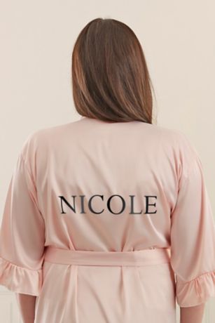 Picture of Metallic Name Personalized Ruffle Satin Robe