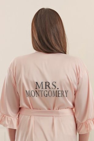 Picture of Metallic Bride Personalized Ruffle Satin Robe