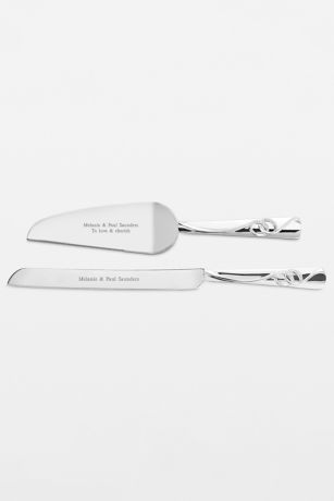 Picture of Engraved Double Rings Cake Server Set