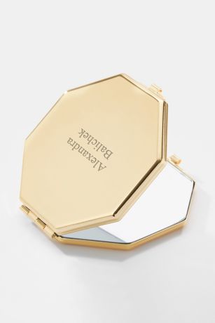 Picture of Engraved Octagon Compact Mirror in Gold