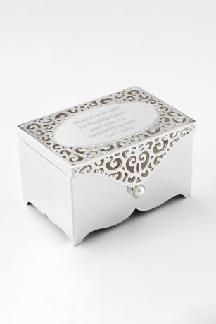 Picture of Engraved Silver Scroll Rectangle Keepsake Box