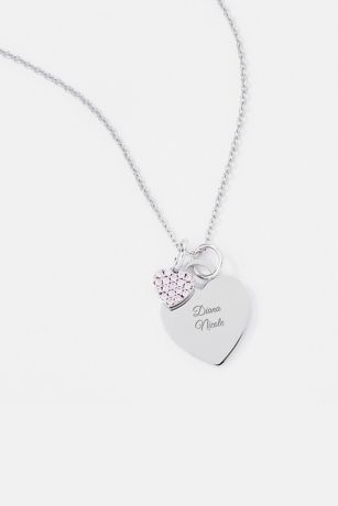 Picture of Engraved Childrens Sterling Pink Heart Necklace