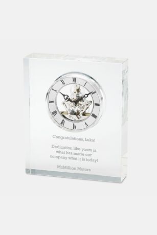Picture of Engraved Crystal Skeleton Desk Clock