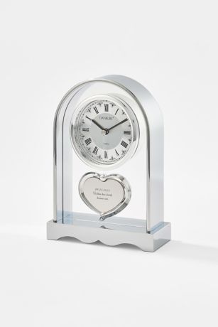 Picture of Engraved Silver Arch and Heart Clock