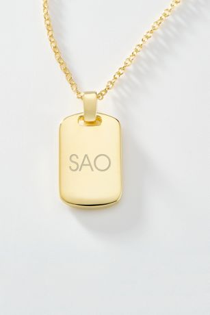 Picture of Engraved Sterling Silver Dog Tag Necklace